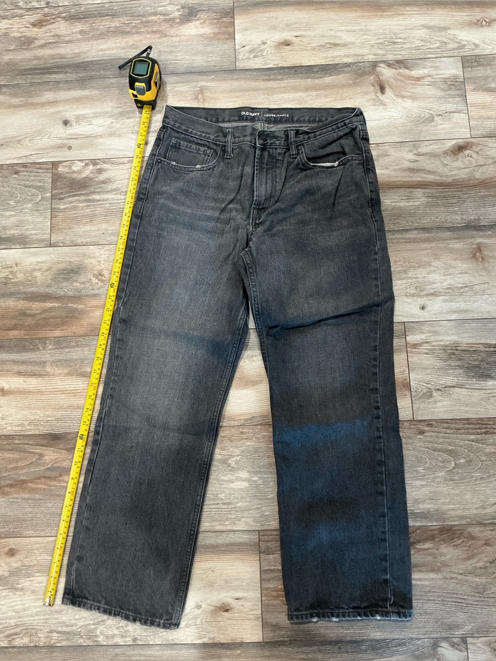 Old Navy Men's Washed Black Straight Jeans 33x30